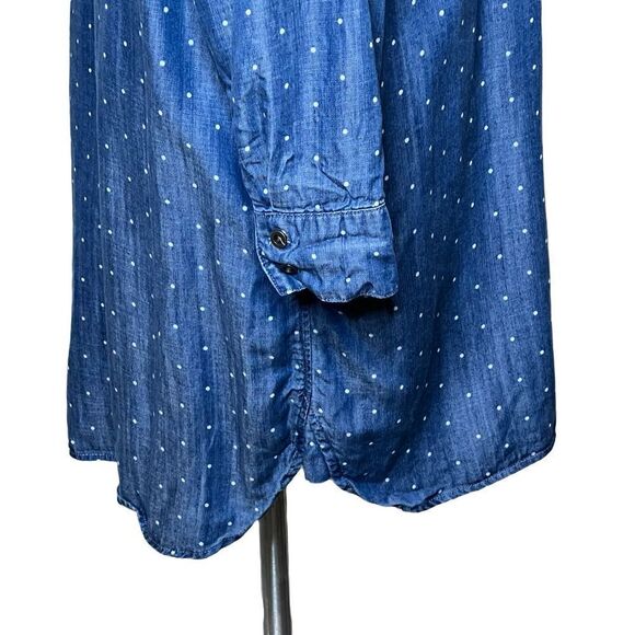 Philosophy chambray polka dot shirt dress size L - Picture 7 of 13